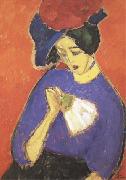 Alexei Jawlensky Woman with a Fan (mk09) painting